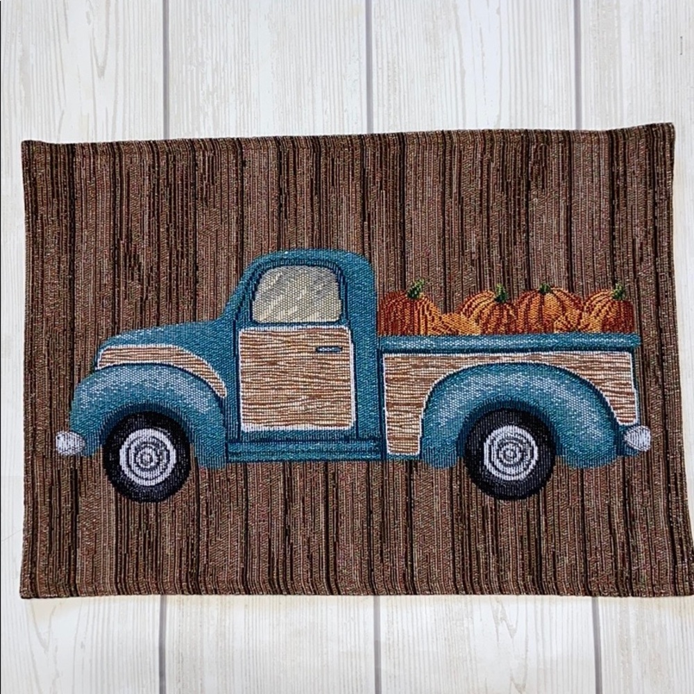 Woody Pumpkin Truck Placemats NWT